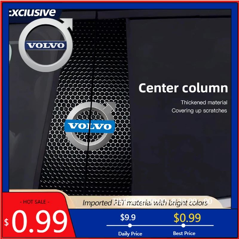 

Центральные колпаки колес, 2 шт., наклейка на центральную стойку автомобиля, защитная пленка для автомобильных стоек B для Volvo EX30 XC60 XC40 V60 V40 XC90 XC70 V50 S