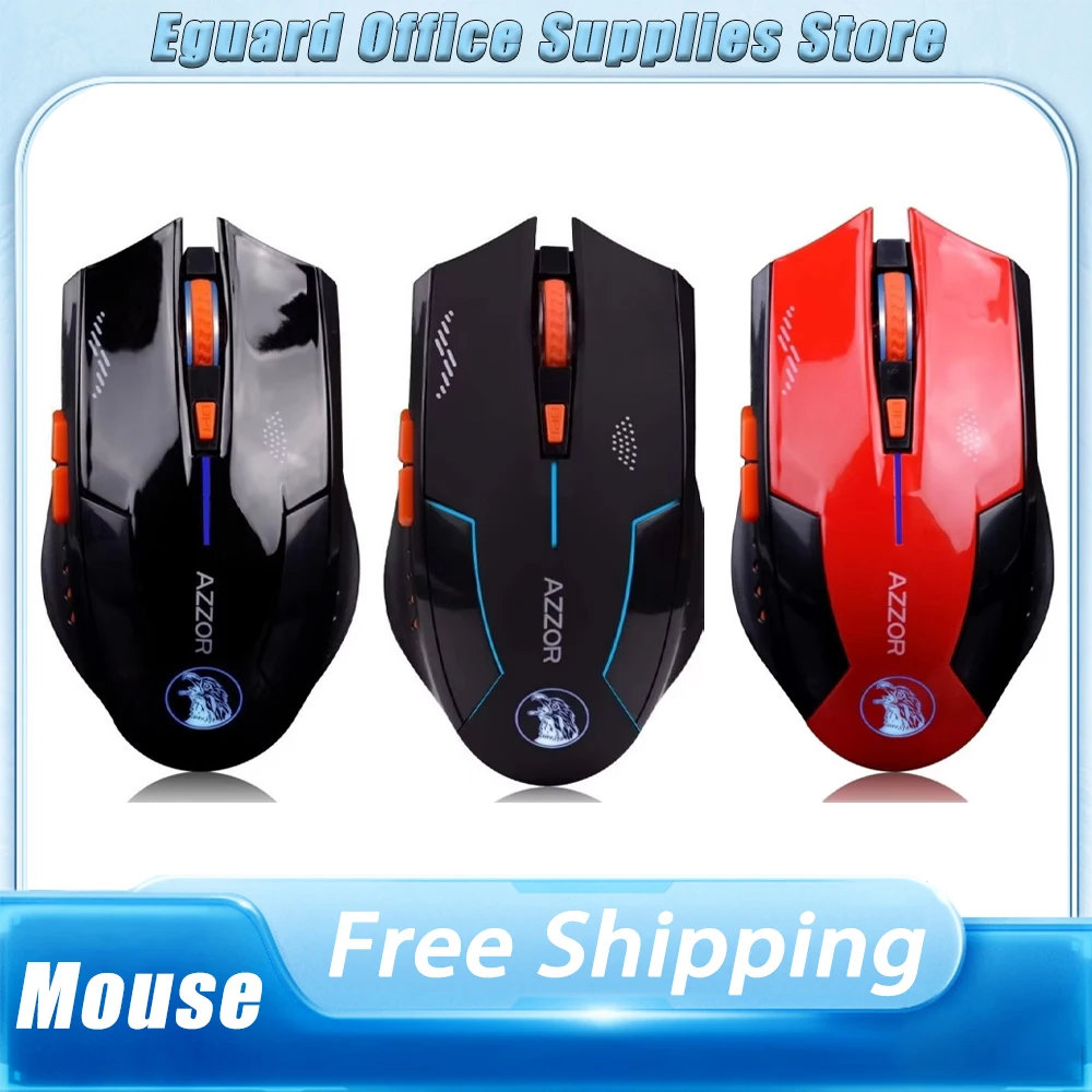 AZZOR Wireless Mouse 2400 DPI 2.4G FPS Gaming Mouse Lightweight Ergonomics PC Gamer Accessories Lithium Battery Build-in Mice