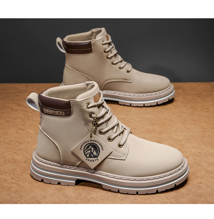 Modische Herren-High-Top-Stiefel, weiches Komfortfutter, verschleißfeste Sohle, ideal für Outdoor-Sport und Wandern. – Detail 22