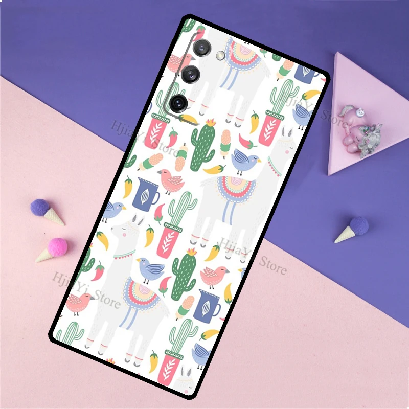 Llama Alpaca pattern Case For Samsung Galaxy S10 S8 S9 Note 10 Plus Note 20 S10e S20 FE S21 Ultra Phone Cover