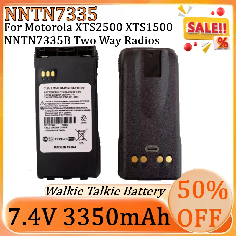 New 7.4V 3350mAh NNTN7335 Li-ion Battery for Motorola XTS2500 XTS1500 NNTN7335B Two Way Radios Replacement Battery