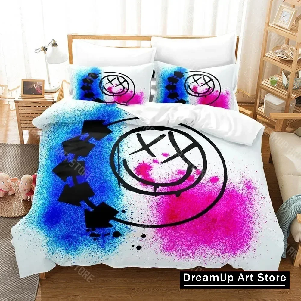 Exquisite 3D Print Fashion Blink-182 BAND LOGO Bedding Set Boys Girls Twin Queen King Size Duvet Cover Pillowcase Bed Boys Adult