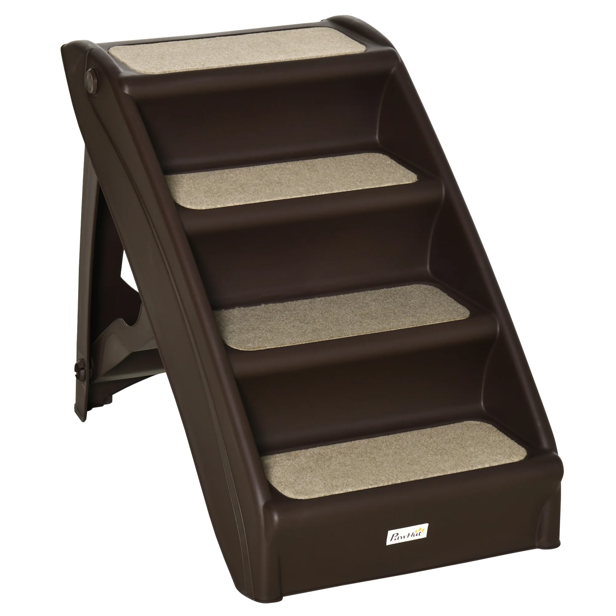 Pawhut Opvouwbare Huisdierladder 4 Step Met Antislip Tapijten