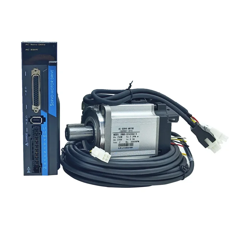 220V 40/80/Servo motor de CA pequeño 2.39N.M. 3000RPM 0.4KW/0.75KW servomotor monofásico accionamiento de CA imán permanente controlador combinado