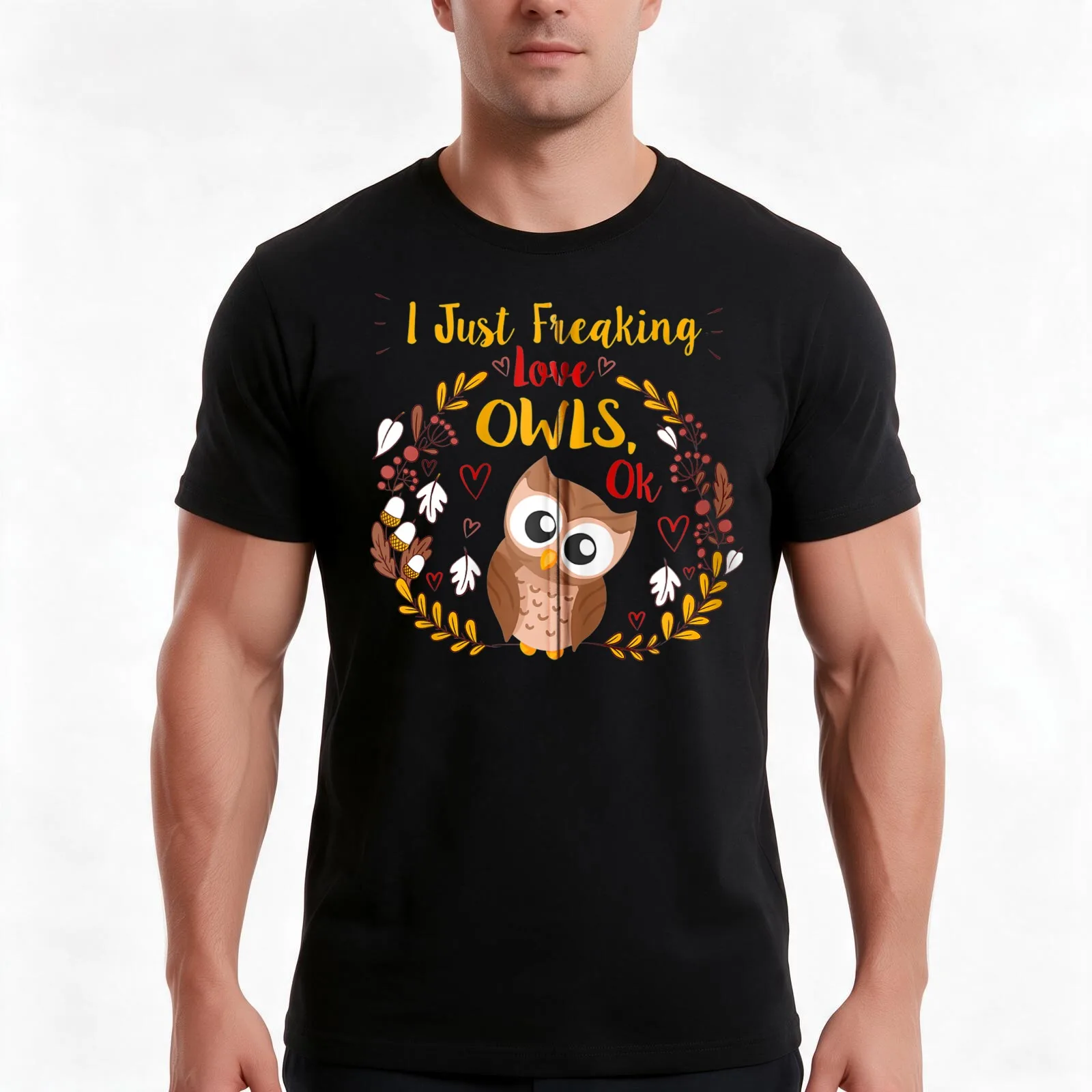 Funny I Just Freaking Love Owls Ok Gift Men Women Teacher Zip Hoodie T-Shirt Summer Casual Cotton Tee Vintage Graphic Print