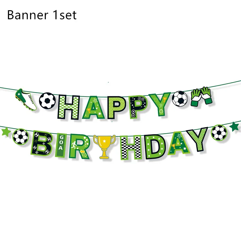 Fußball Fußball Geburtstag Party Dekoration Einweg Geschirr Tischdecke Ballon Banner Kuchen Topper Geschenk Kind Spiel Party Supplie – Detail 5