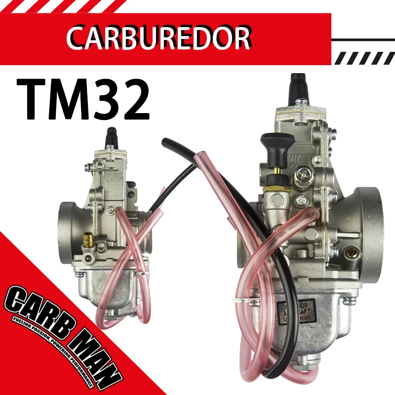 

TM32 32mm Flat Slide Motorcycle Carburetor For Mikuni Honda CR250 Kawasaki KX125 KX150 TM TMX 50-650cc 2/4 Stroke Engine Carb