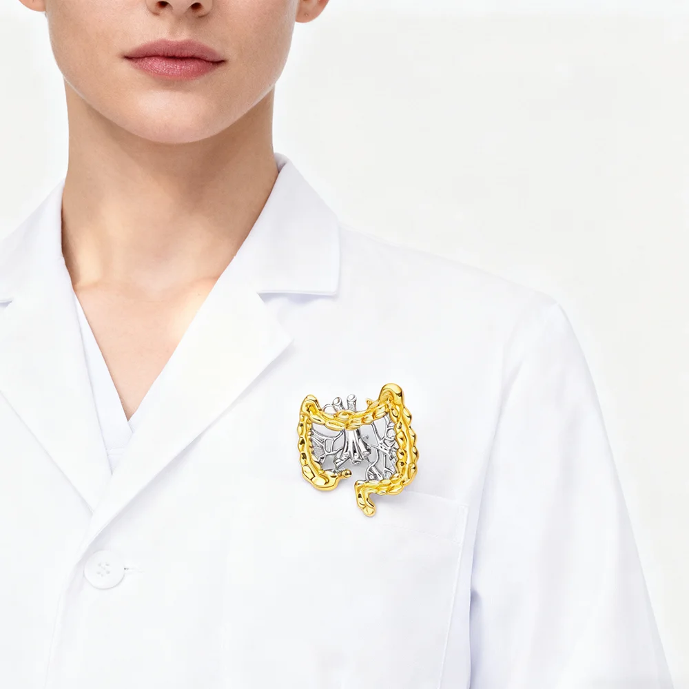Medsor تشريح الأمعاء دبوس طبي علم المعدة بروش التلبيب الحبل شارة ظهره مجوهرات اكسسوارات هدية للطبيب ممرضة #1