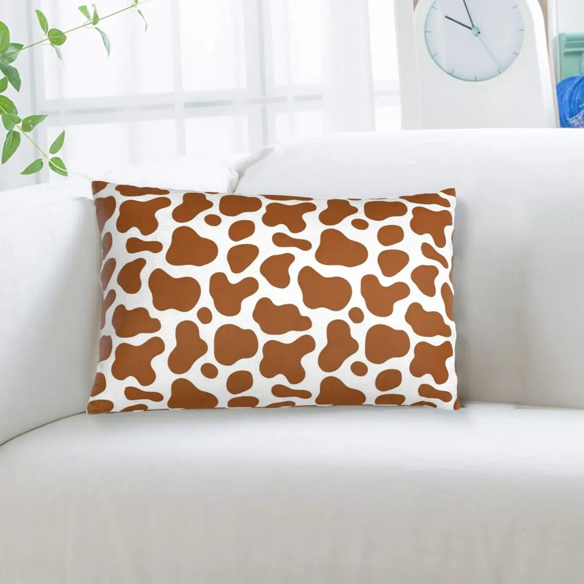 Cow Brown Spots Cute Cow Skin Pattern Rectangle Pillowcase Cushion Cover Decor Bedroom Bed Home Comfort Throw Pillow