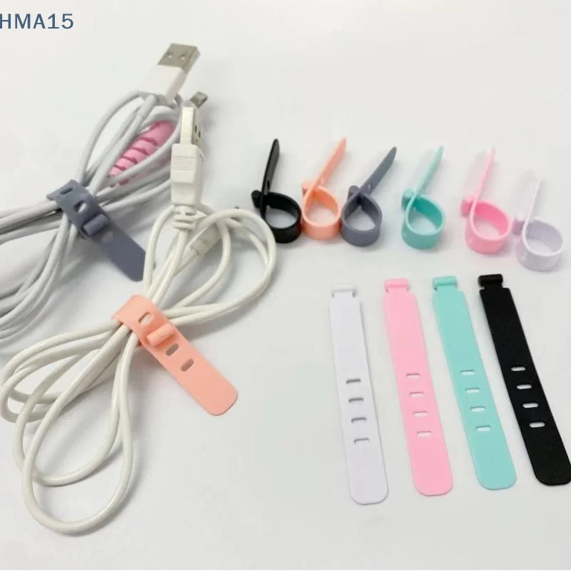 【YA】Portable  Ties 10 Pcs Soft TPR Reusable Adjustable Multicolor for Travel Home Office Use