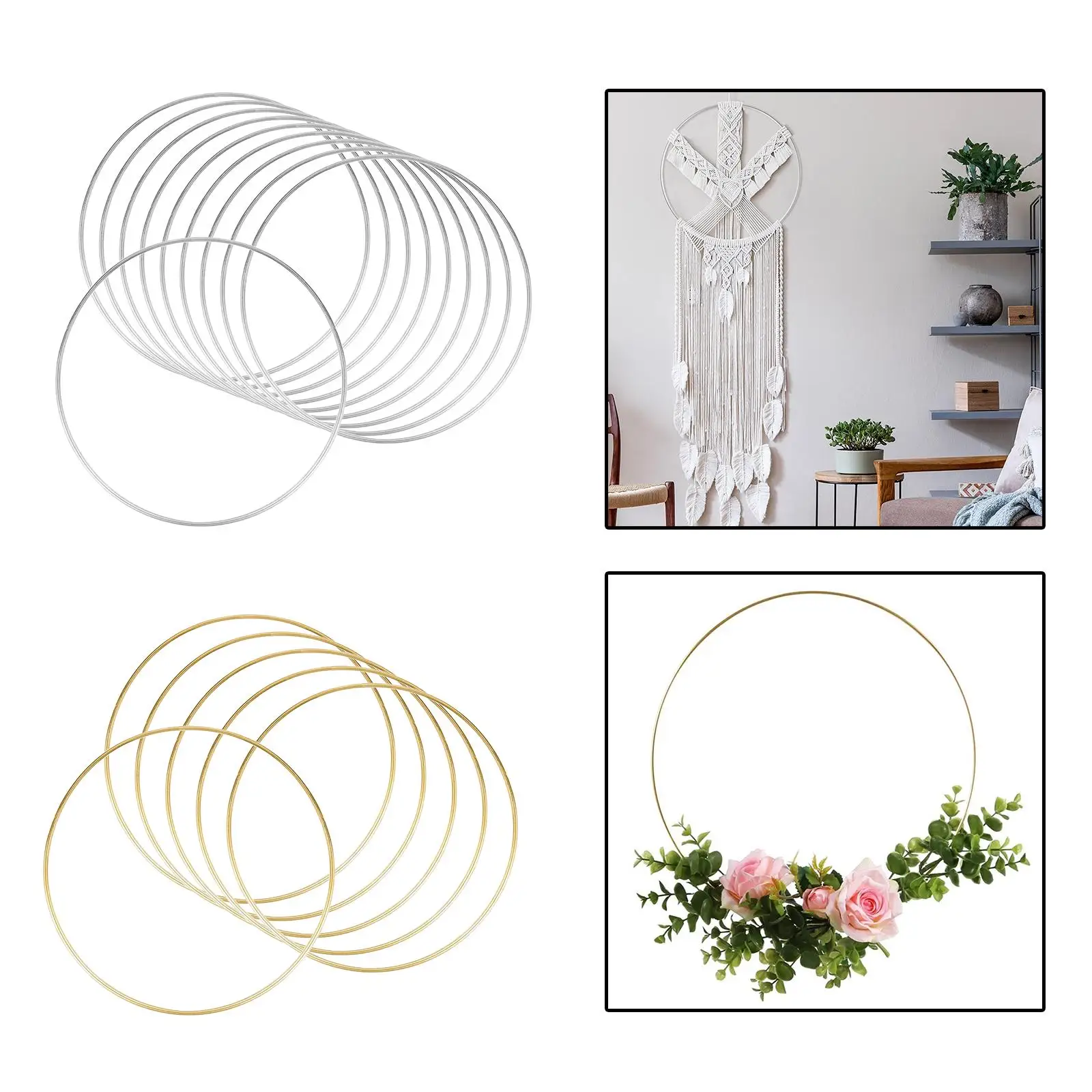 12 inch  Floral Hoop Hoop Rings for DIY Macrame Wall Hanging Crafts