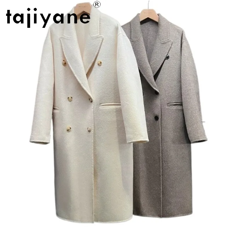 TAJIYANE 100% Sheep Wool Coat Women Thicken Double Sided Woolen Women's Wool Trench Coats Long Jacket Winter Tops Дубленка