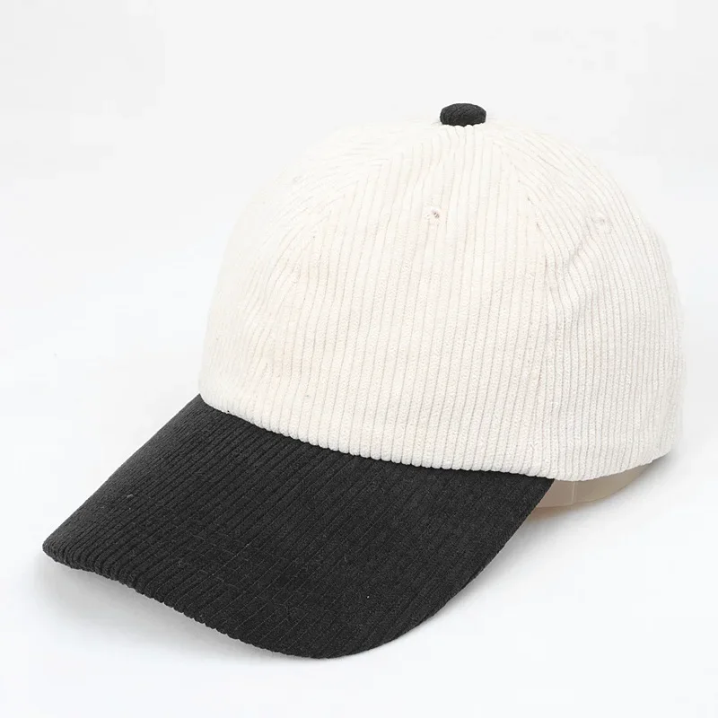 Men and Women Corduroy Spelling Color Baseball Cap with Solid Color Warm Fashion Duck Tongue Cap Street Personality Rebound Cap