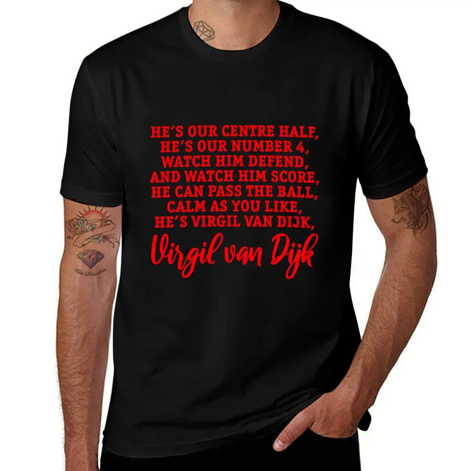 He's Virgil van Dijk Song T-Shirt Festival Casual Short Sleeve T-Shirt