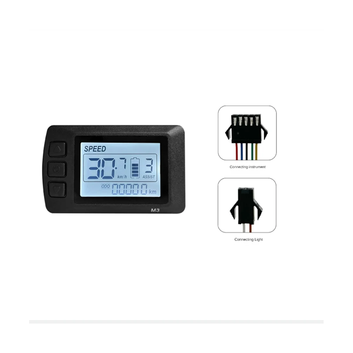 Ebike LCD-M3 Display 24V36V48V SM Connector Connector Display Suitable for Electric Bicycle Smart Control Panel