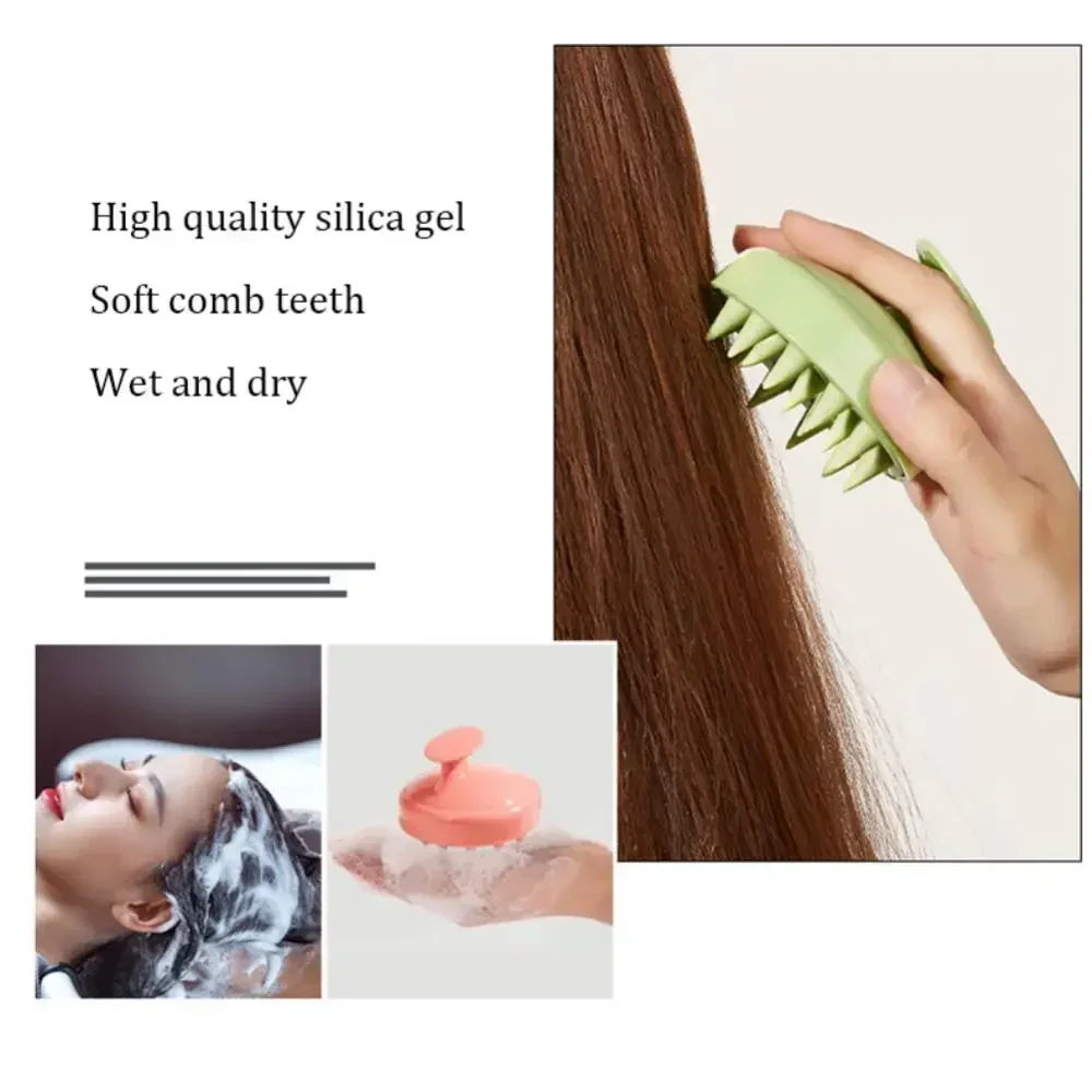 Silicone Shampoo Scalp Hair Massager Wet and Dry Shower Brush Shampoo Massage Comb Adult Soft Bath Hair Comb Health Care Tool