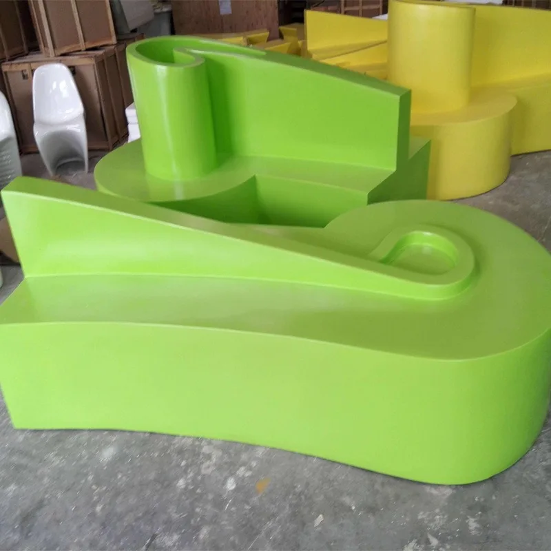Creative FRP seat Indoor shopping mall FRP Meichen S-shaped seat Floor combination splicing leisure seat