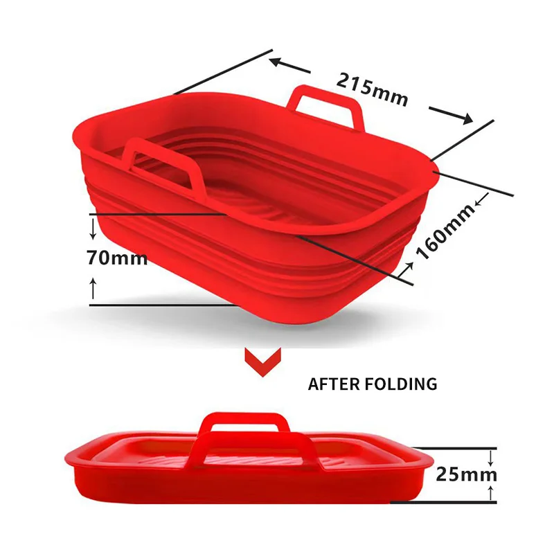 Thickened foldable air fryer silicone baking pad anti scalding fryer pan air fryer silicone pad