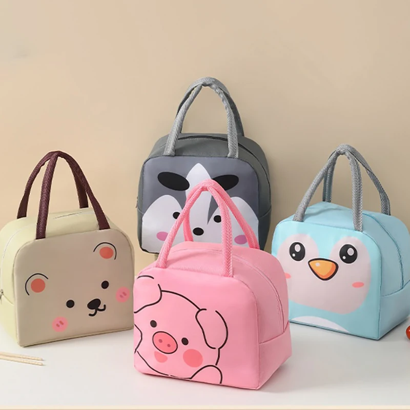 Cartoon Lunch Bag Portable Cute Pet Lunch Bag Oxford Cloth Thickened Insulation Bag Fresh Handheld Ice Pack Lunch Box Bag