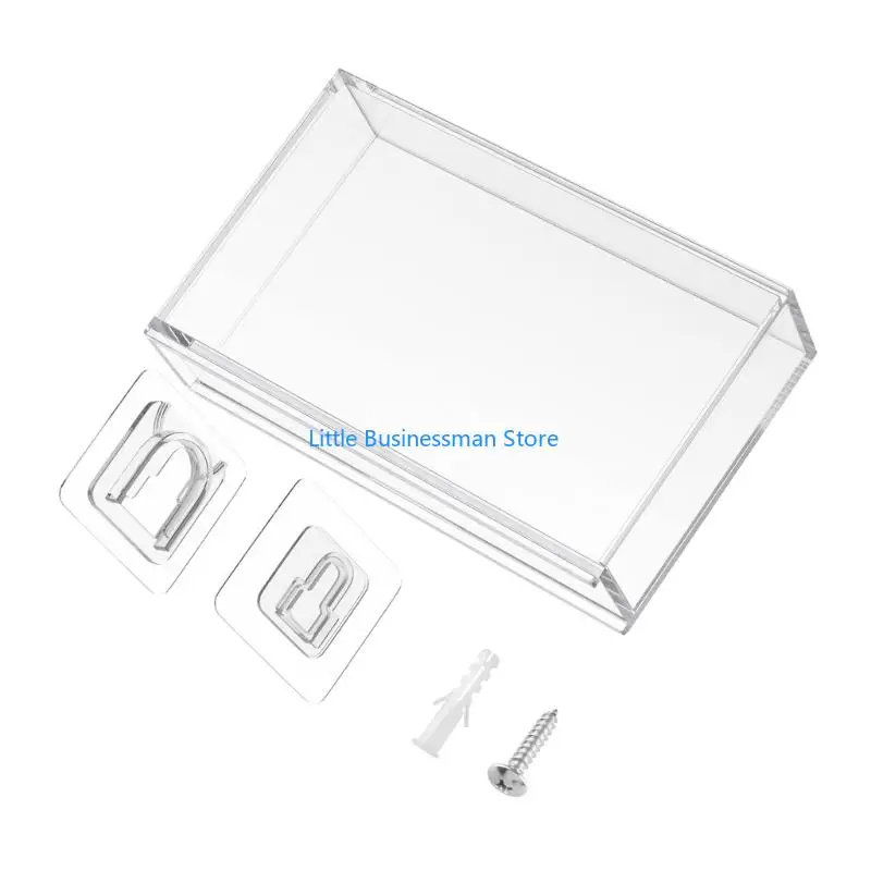 Einzelgerät-Acrylvitrine mit Wandmontagesatz, durchsichtiger, abgedeckter Box für Schreibtischpräsentation, Regalaufbewahrung – Detail 8