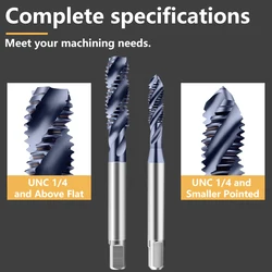 HSSE With Ticn Spiral Fluted Tap UNC 1-64 2-56 3-48 4-40 5-40 6-32 8-32 10-24 12-24 1/4 5/16 3/8 7/16 1/2 Machine Thread Taps