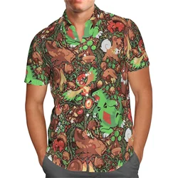 3d stampato hawaiano vocazione risvolto Camisa estate camicie da uomo Anime uomo donna abbigliamento moda spiaggia camicetta manica corta