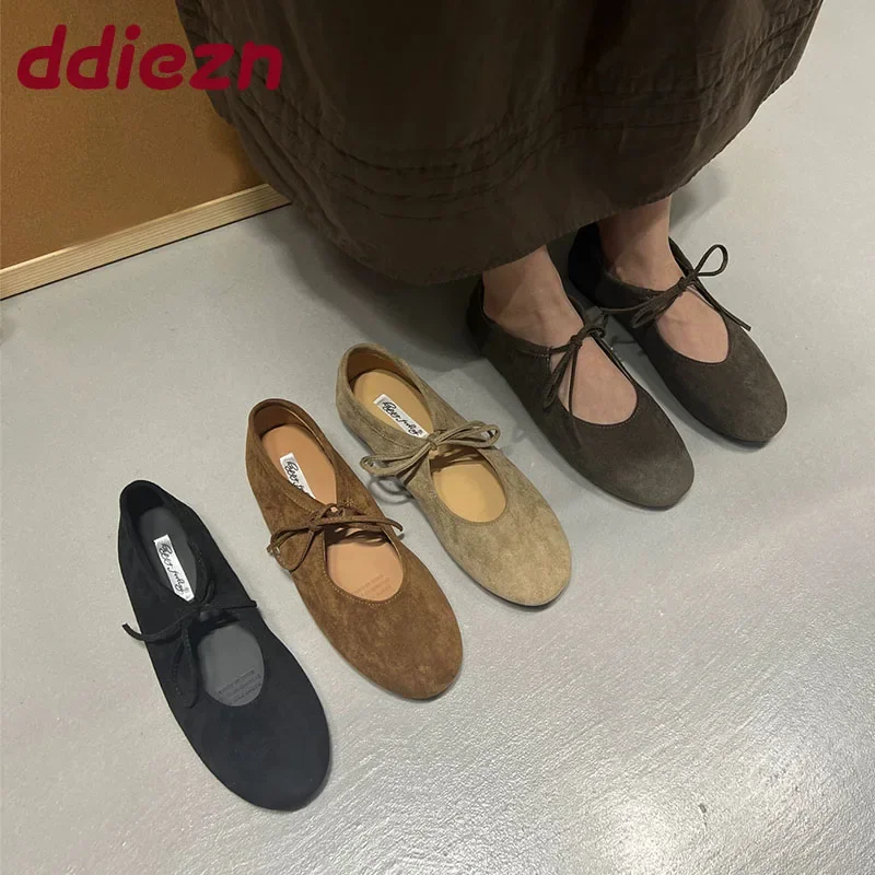 French Romantic Bow Women's Flat Shoes Casual Women's Soft Shoes Round Headed Women's Flat Shoes