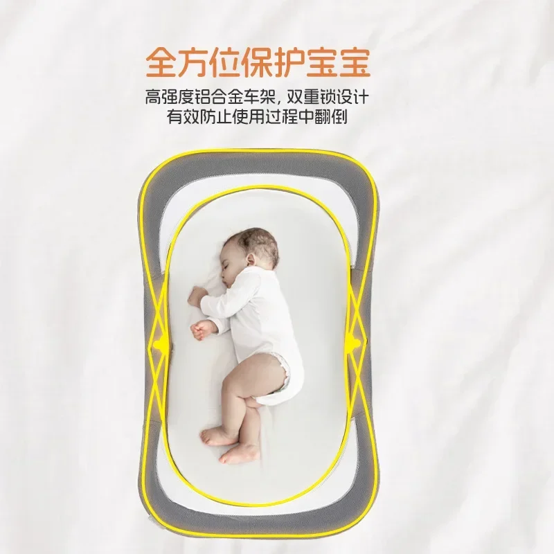 Groothandel handig opvouwbaar antidruk babybedje middenbed pasgeboren baby isolatie biomimetische outdoor reizen babybedje