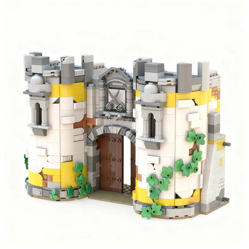 

1380PCS MOC Pirate Sailing Ship Gatehouse Fort Broadbrick Model City Architecture Custom Puzzle DIY Creative Toy Gift