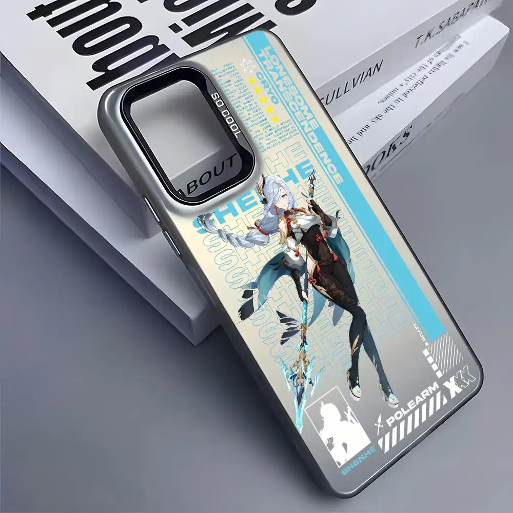 جينشين تأثير دور لطيف قضية الهاتف لسامسونج غالاكسي S25 حافة S24 S23 S22 S21 S20 الترا فوندا سيليكون غطاء فضي #6