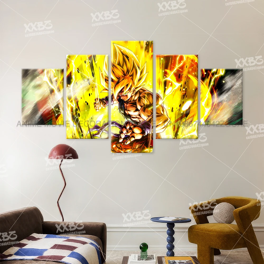 5PCS Japanische Hot Blooded Anime Dragon Ball Leinwand Druck Bild Wand Kunst Gemälde Wohnkultur Poster Für Wohnzimmer Kein rahmen – Detail 3