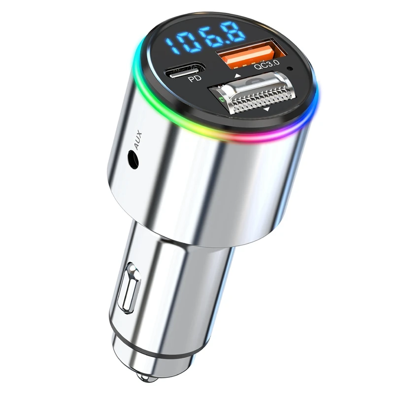 Car Bluetooth 5.3 FM Transmitter MP3 Player Audio Transmitter Rapid Charger For All Cars