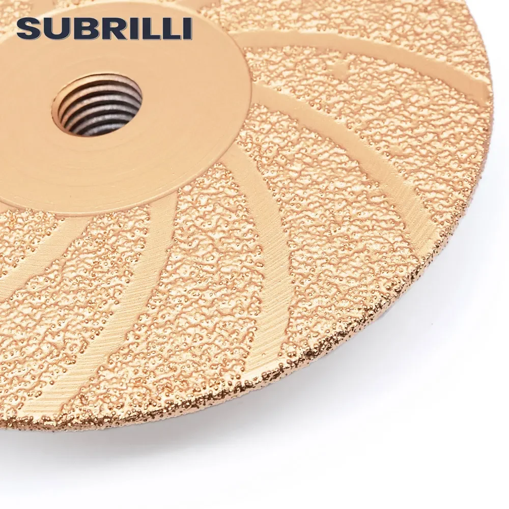 SUBRILLI 5" Vacuum Brazed Diamond Grinding Wheel 125mm Cutting Disc Saw Blade For Angle Grinder Marble Granite Stone