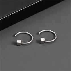 2pcs Vintage Minimalist Square Stud Earrings for Teens,Stainless Steel Tragus Cartilage Helix Ear Piercing Jewelry