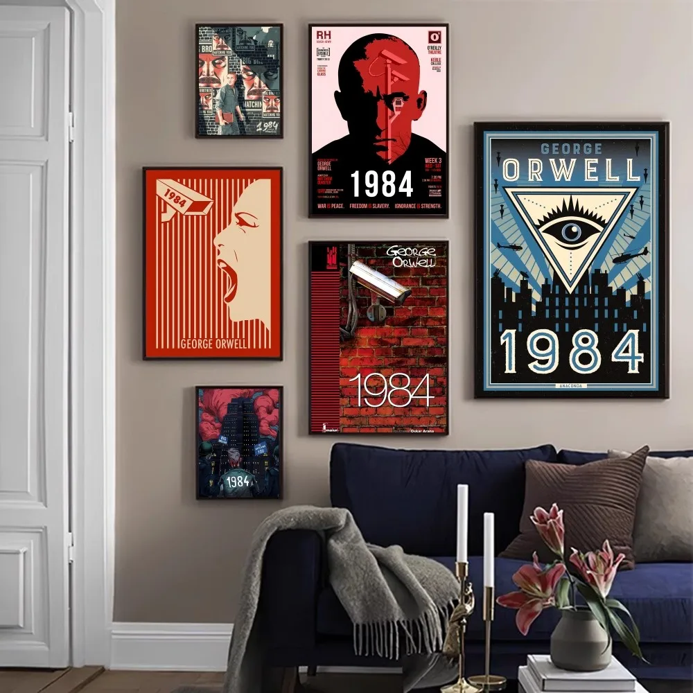 1984 George Orwell Poster Classic Vintage Posters HD Quality Wall Art Retro Posters for Home Room Wall Decor