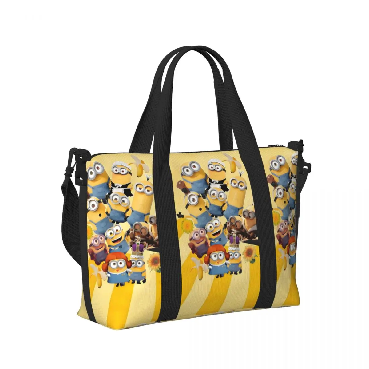 مخصص مضحك M-Minions حمل حقيبة المرأة سعة كبيرة لطيف الكرتون فيلم رياضة الشاطئ الكتف حقيبة سفر