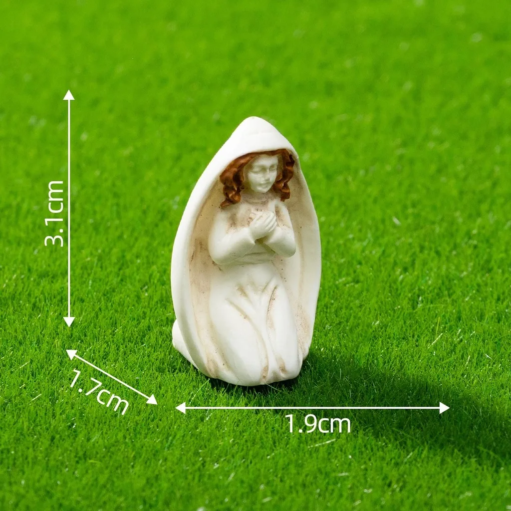Farm Decor Figurine Ivory Animal Miniature Figurine Diy Diorama Accessory Resin Farm Stable Miniature For Shelf Styling Diy