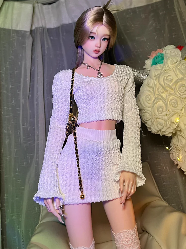 

BJD Doll Clothes For 1/3 1/4 Dolls White Top Skirt Outfit Dolls Clothing Accessories(Only Clothes No Dolls )