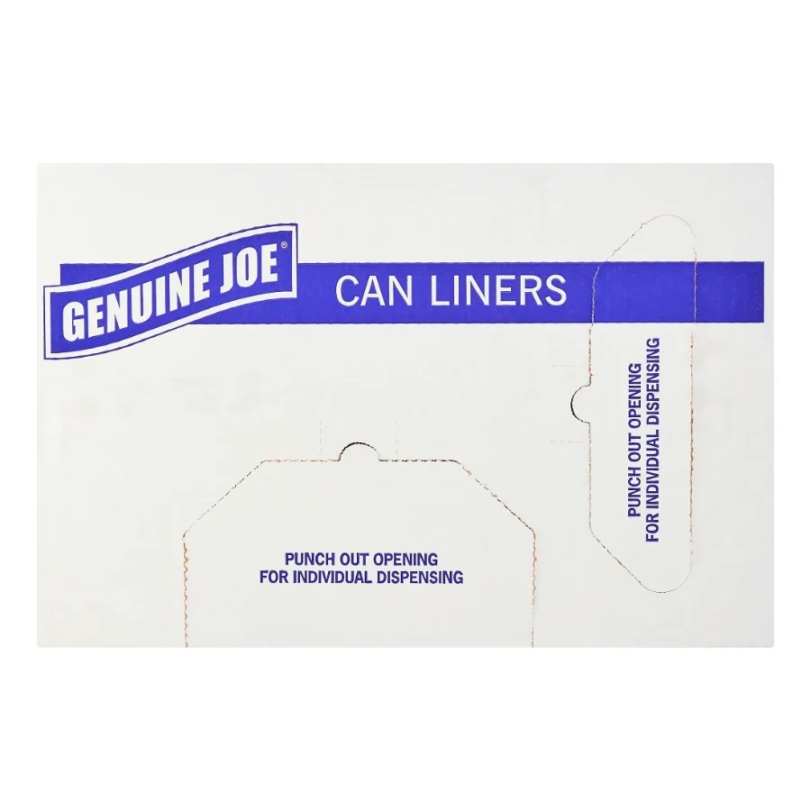 

Heavy-duty black trash bags designed for large waste containers ideal for commercial and residential use featuring a durable 1.