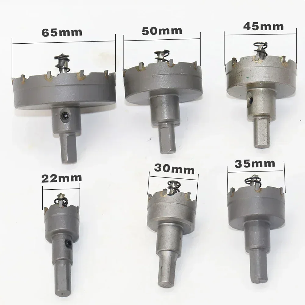 

6 шт./компл. твердосплавный наконечник TCT, сверло, кольцевая пила 22 мм-65 мм, набор сверл, кольцевая пила, резак для сверления из нержавеющей стали, металлического сплава