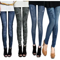 DOIAESKV Comfortable Skinny Pants Denim Leggings Women Fashion Sexy Women Jean Skinny Leggings Stretchy Slim Leggings