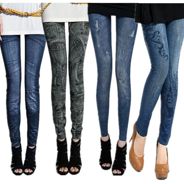 DOIAESKV wygodne spodnie obcisłe legginsy dżinsowe moda damska seksowne kobiety Jean obcisłe legginsy rozciągliwe wąskie legginsy