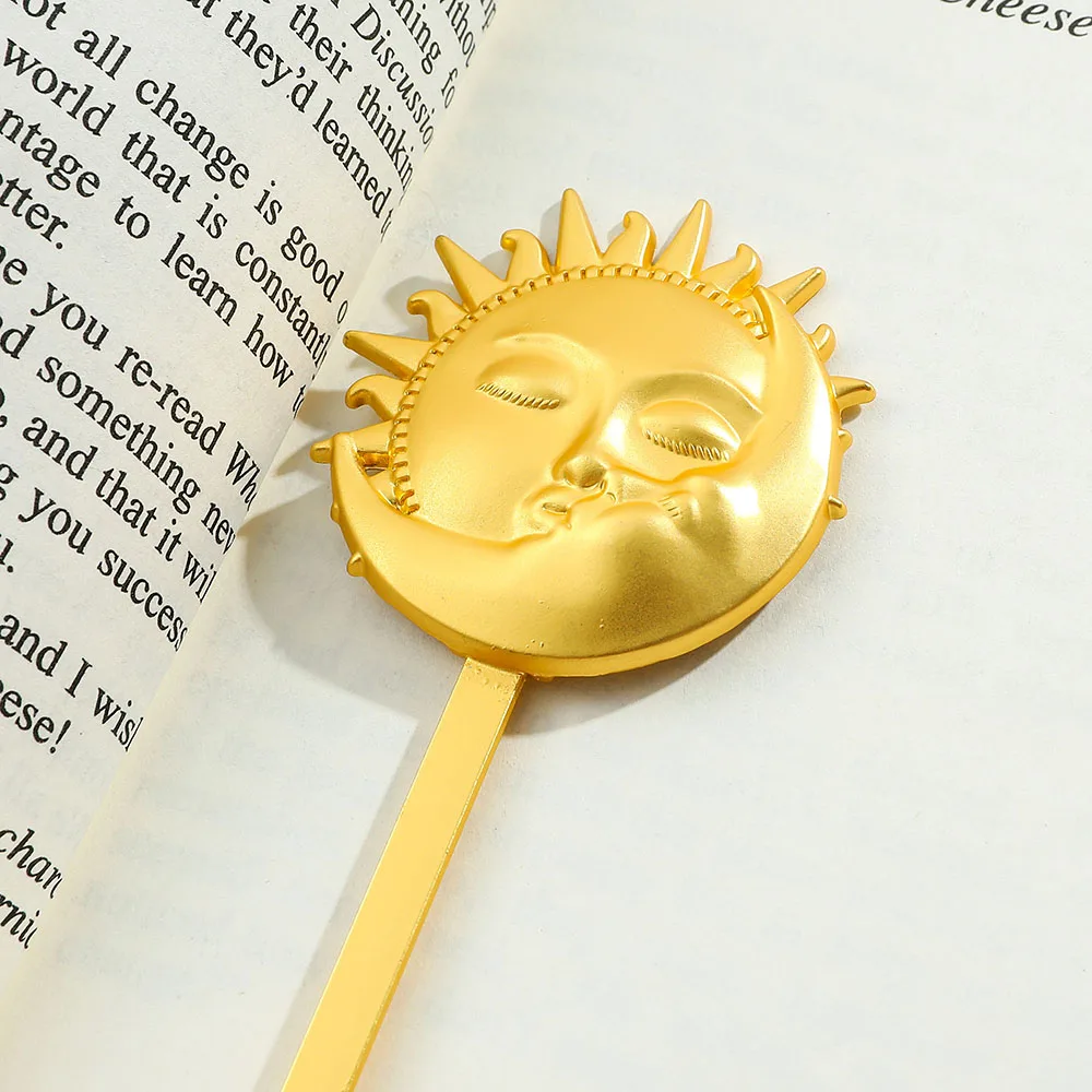 Imagem -06 - Sun Moon Hot Beijo Metal Bookmarks Livro Clip Páginas Bens Culturais Coleção Amantes do Livro Papelaria Estudo Suprimentos