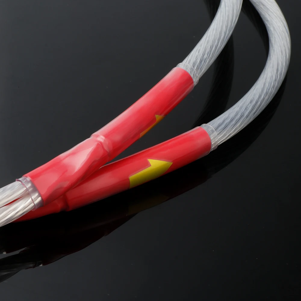 زوج hifi occ كابل مكبر صوت مطلي بالفضة الموز إلى الموز/Y كابل مكبر الصوت مطلي بالذهب الموز التوصيل مع ألياف الكربون