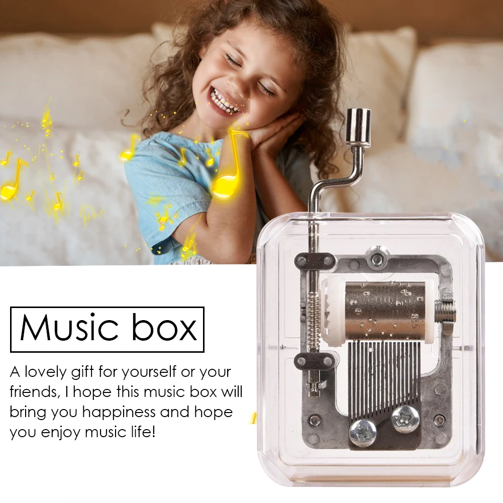 2022 HOT Style Film Theme Music Box Hand Crank Music Box DIY Instrument Merry Christmas Birthday New Year's Gift