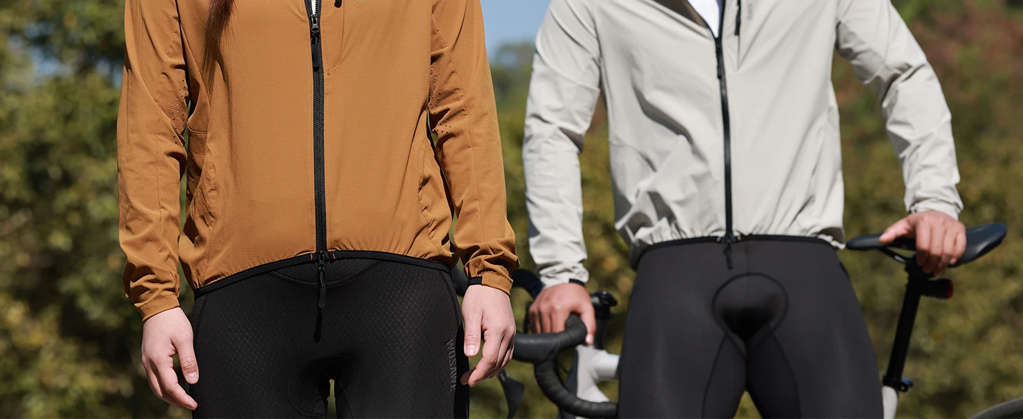 WOSAWE Unisex Fahrradjacke Wasserabweisend Leichtgewicht Herren Windbreaker Doppelreißverschluss YKK Reflektierend – Detail 2