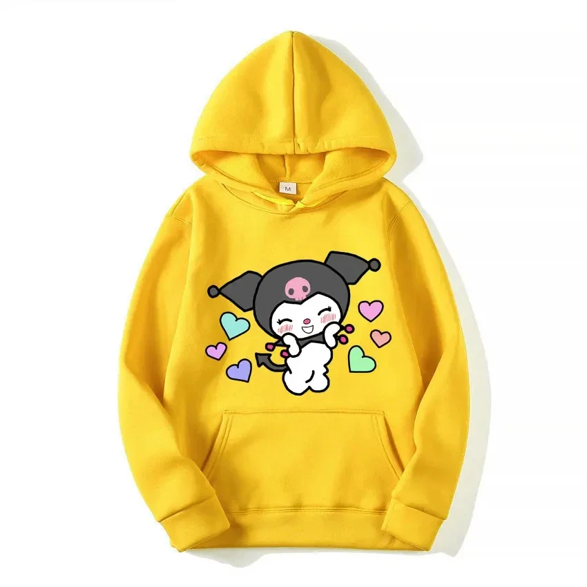 Sweat à capuche gothique à manches longues pour femmes, haut chaud d'hiver, sweats à capuche Sanurgente Kuromi, mode Harajuku, Y2K