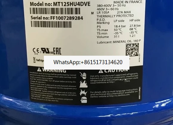 

New Refrigeration Air Conditioning Cold Storage Compressor MT160HW4EVE