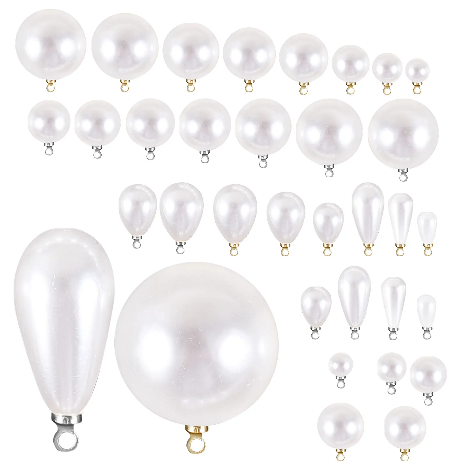 

60pcs Pearl Pendant Accessories Decorative Charms for Necklace Earrings Bracelets DIY Jewelry Making Supplies Mini Pendants