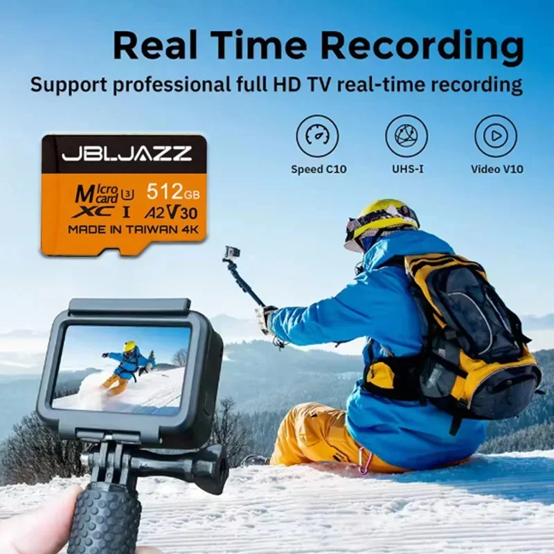 High-Speed Micro TF SD Card 128GB 256GB 512GB Class 10 Memory Card V10 TF Card for Smartphones Camera Switch Phone and Speakers